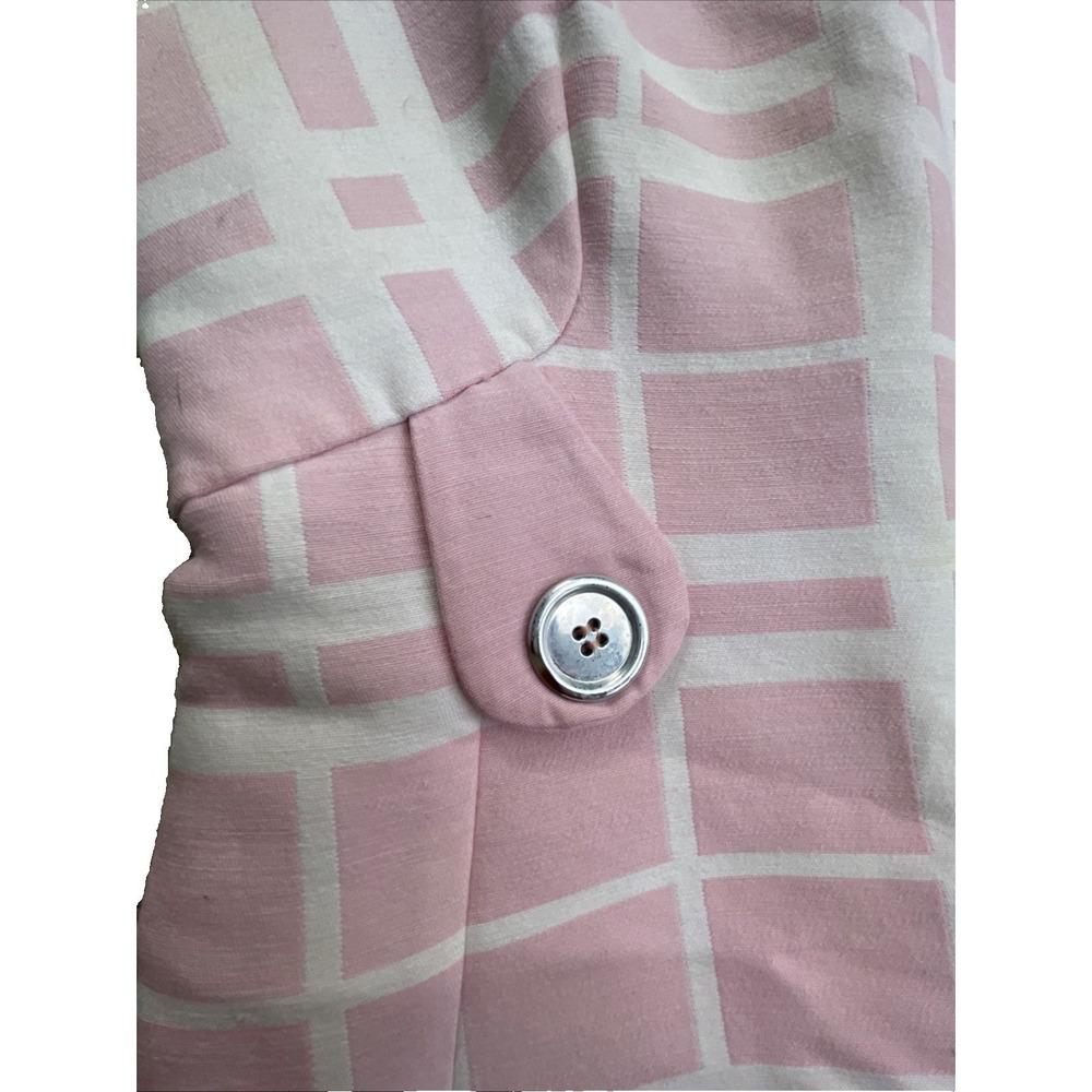 Vintage 1960s Eloise Curtis Happenstance Pink & White Mod Shift Dress Sleeveless - Picture 2 of 14